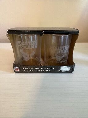 Brand new Houston Texans Collectible 2-Pack Rocks Glass Set - Clear
